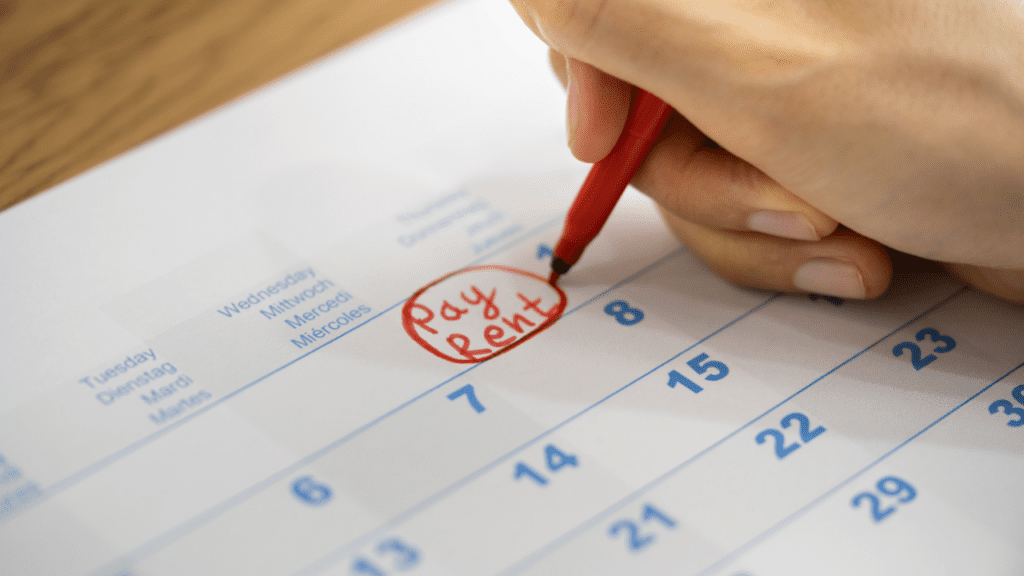 woman circles date to apply for help paying rent in Tacoma