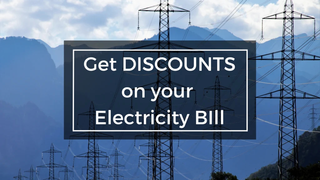 power lines under text get discount on your electricity bill