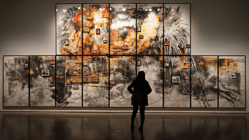 person visits blue star museums