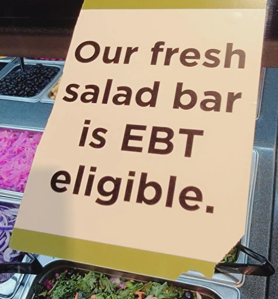 get free stuff with ebt card like this salad bar