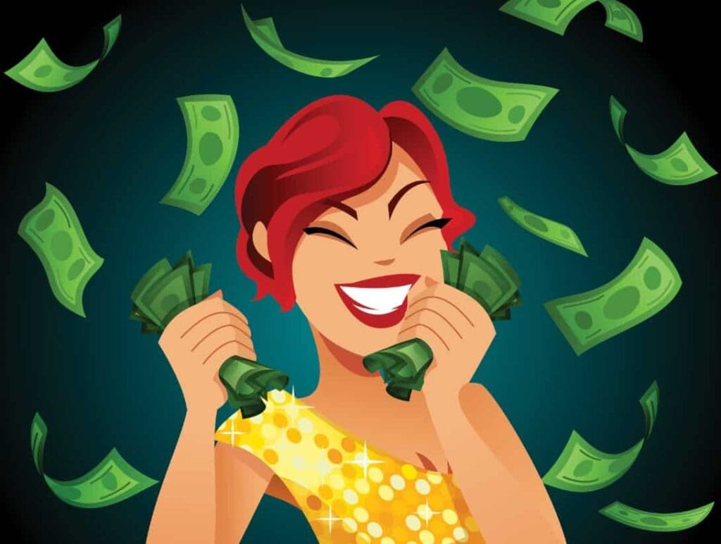 happy woman gets EBT freebies and food stamps discounts