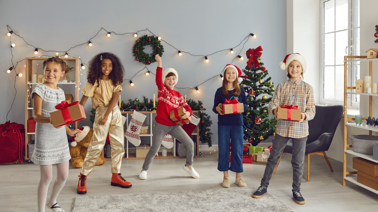 children enjoy free Christmas gifts in Massachusetts