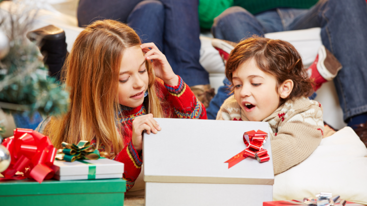 children celebrate free Christmas help in Idaho