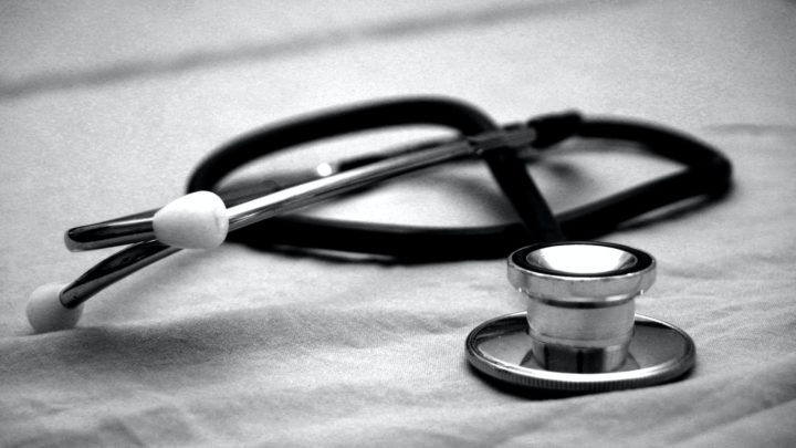 Stethoscope on a white cloth