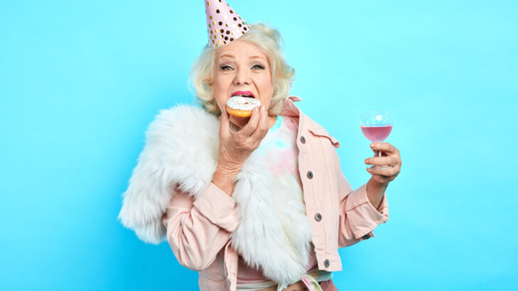 woman celebrates freebies for seniors