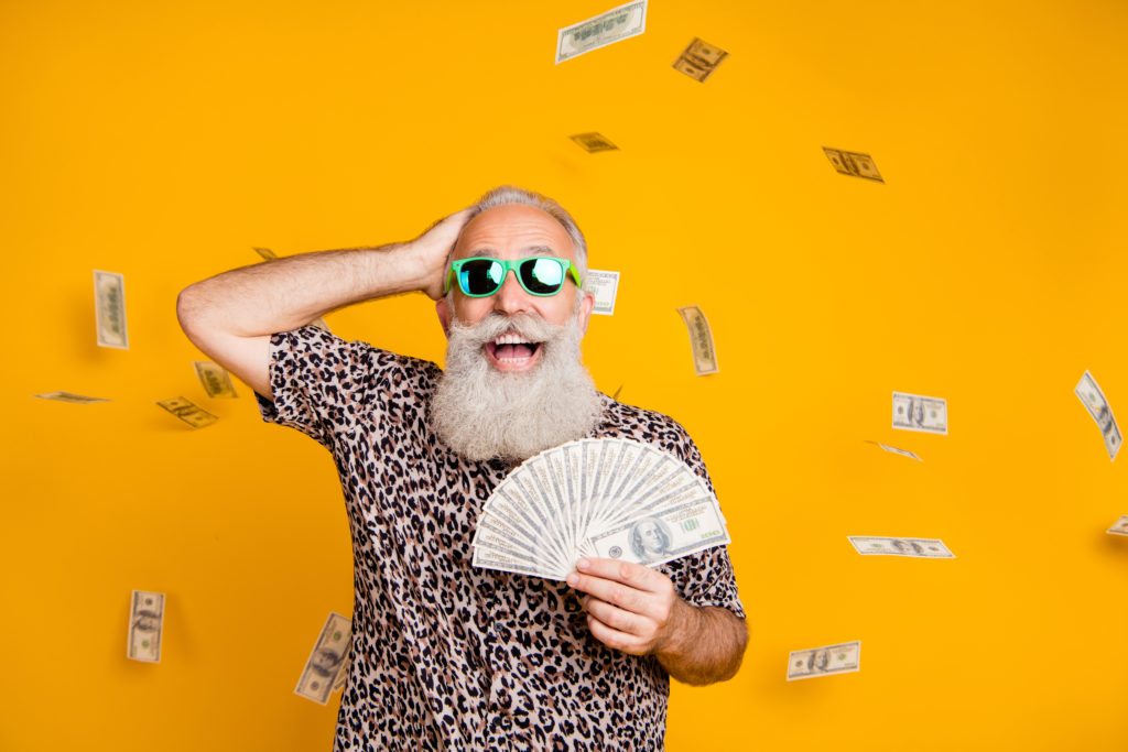 man is grateful for free cash for seniors