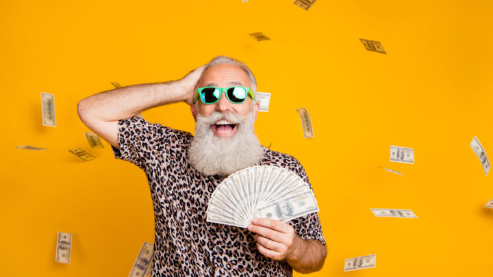 man is grateful for free cash for seniors