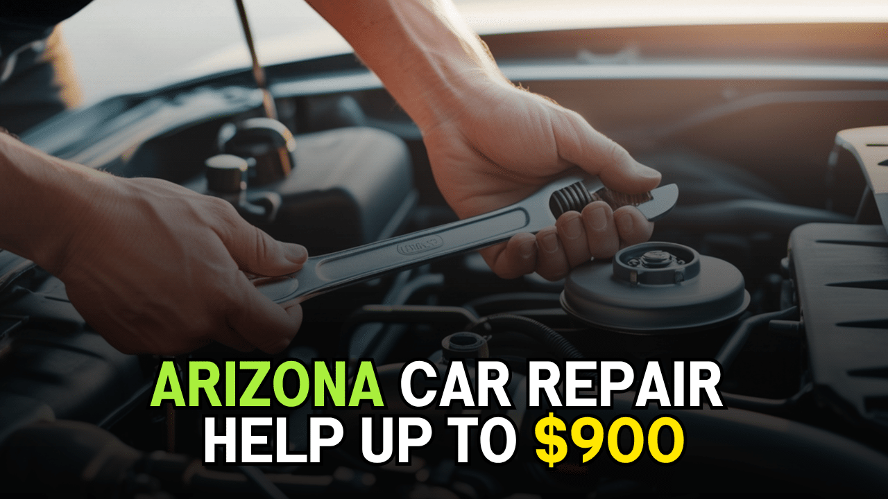 mechanic works on engine in title card for Arizona Voluntary Vehicle Repair Program VVRP program