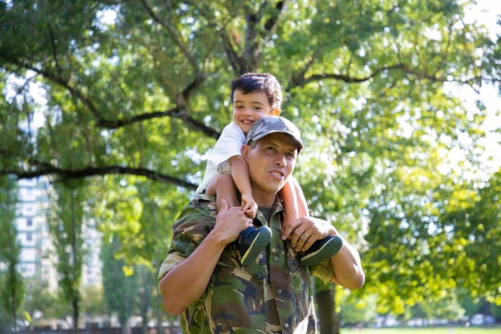 Supportive Services for Veteran Families fat and son