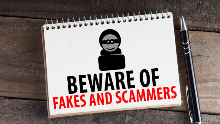 sign says beware of fakes and scammers to warn people about scams on facebook marketplace