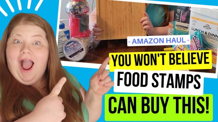 YouTube thumbnail for a video about cool things you can buy on Amazon with EBT