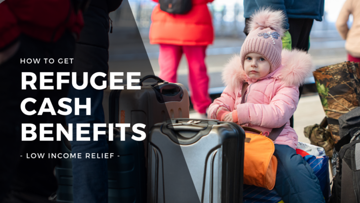 cover photo shows girl with suitcase behind text that says how to get refugee cash assistance benefits