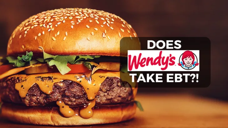 juicy delicious burger under text that asks does wendy's take EBT