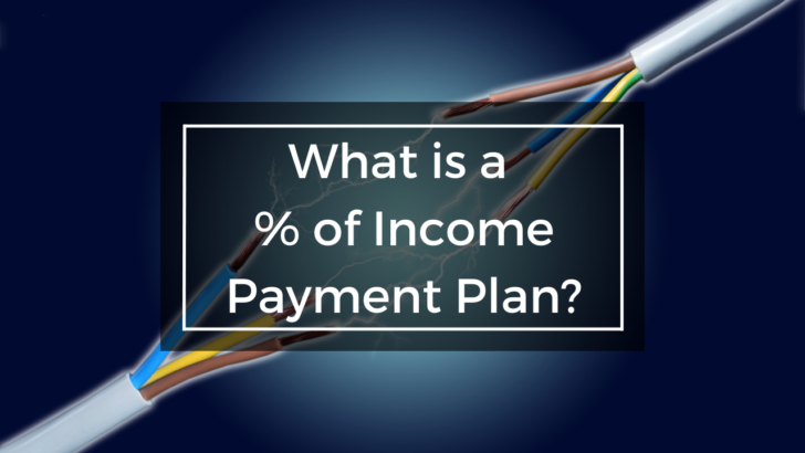 electric cable underneath text that asks what is a percentage of income payment plan