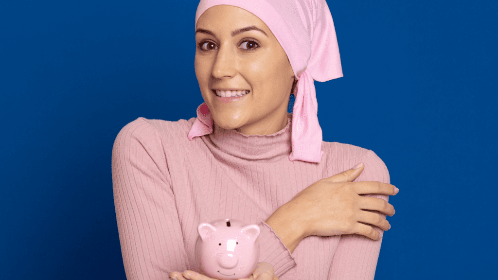 woman banks financial help for breast cancer patients