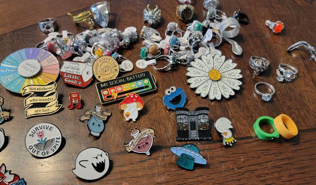 pins I bought while learning how to make money on Temu