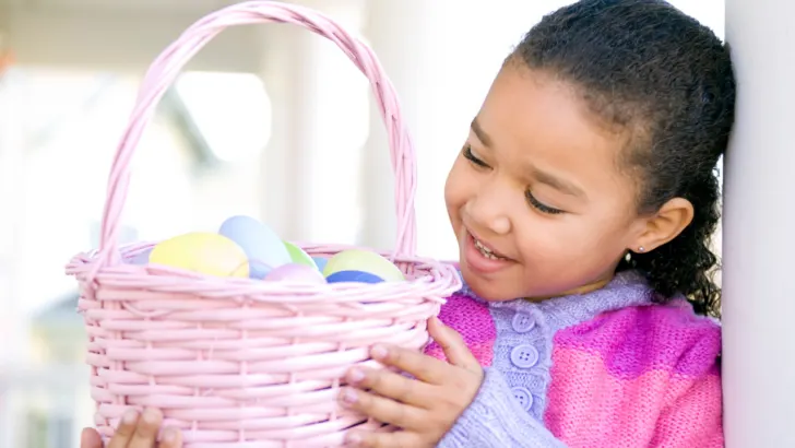 girl enjoys ebt eligible easter baskets after parents ask can you buy easter baskets with EBT