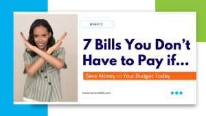 woman holds arms cross-wise to represent bills you don't have to pay if you're poor