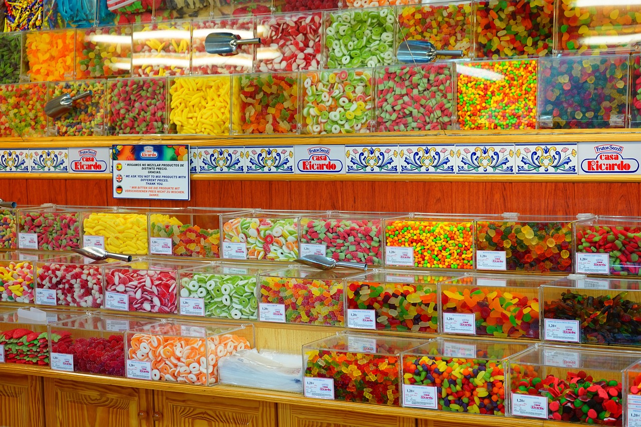 confectionery, sale, sweets, range, sweets assortment, shelf, hand made sweets, goodies