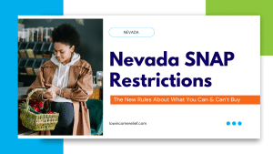 woman buys groceries on titel card that says nevada snap restrictions