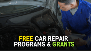 mechanic looks at car in article about free car repair for low income families grants and programs